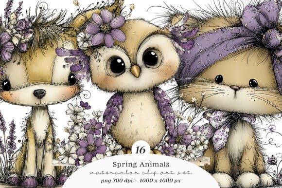 Download Funny Spring Animals Clipart Set - Funny spring Collection